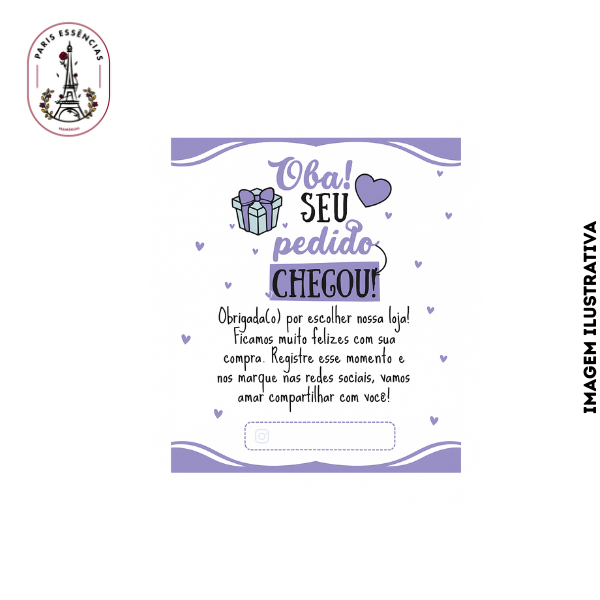 Cartão de Agradecimento Pedido Chegou 99X88cm C/25 und