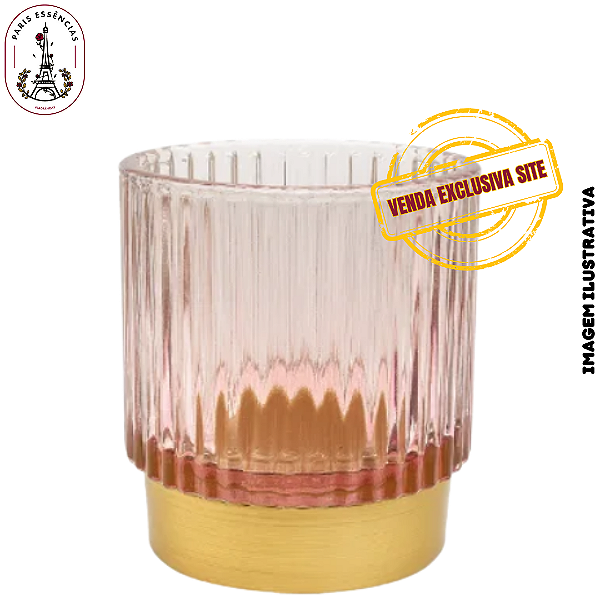 Porta Vela de Vidro Decor 150ml Rosa