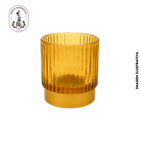 Porta Vela de Vidro Decor 150ml Âmbar