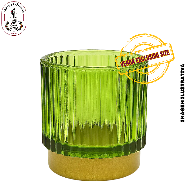 Porta Vela de Vidro Decor 150ml Verde