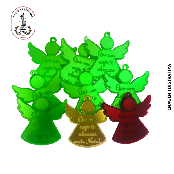 Tag Acrílico Anjo de Natal 4x4 (10un)