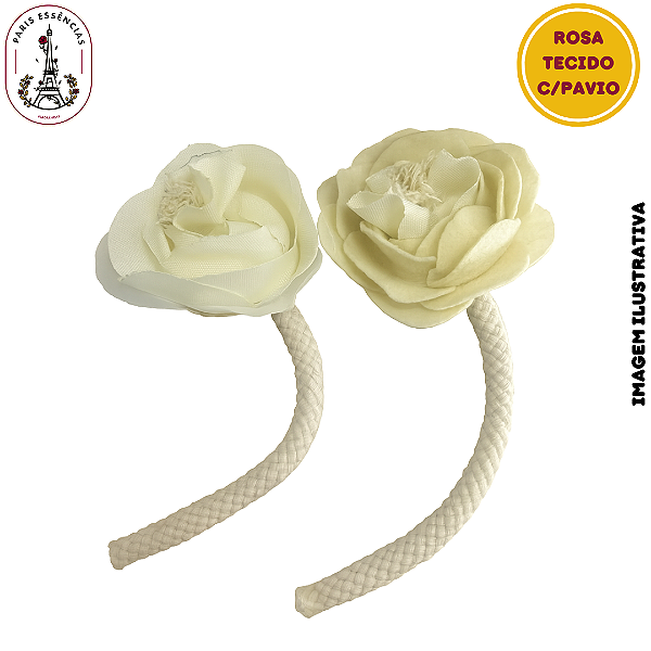 Rosa de Tecido Com Pavio - (UN)