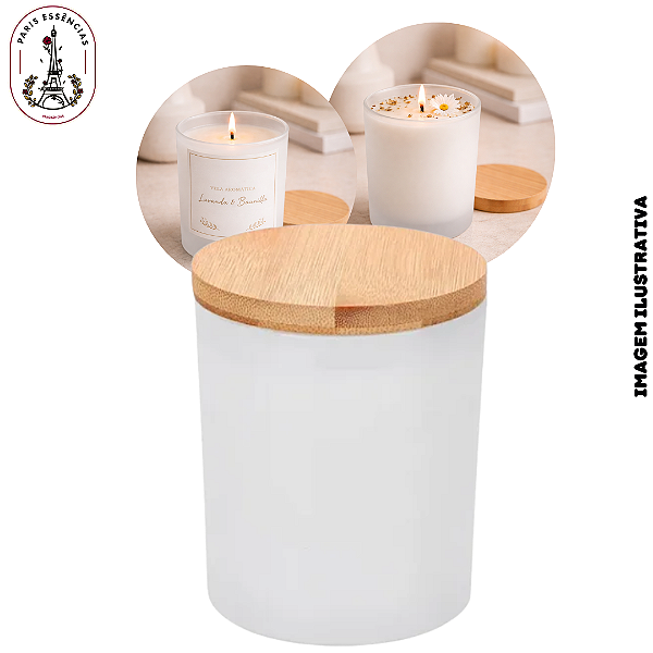 Copo de Vidro Para Vela Branco Fosco 210ml - (UN)