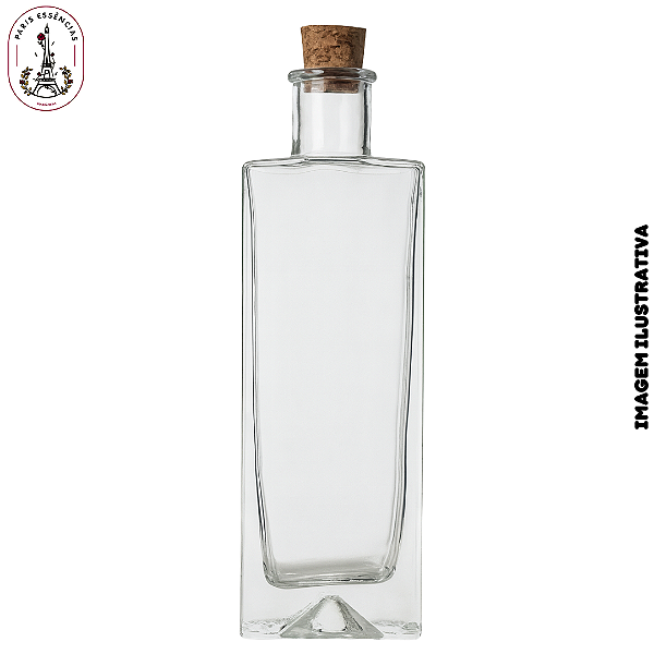 Garrafa de Vidro Alto 500ml Transparente c/Rolha - (UN)