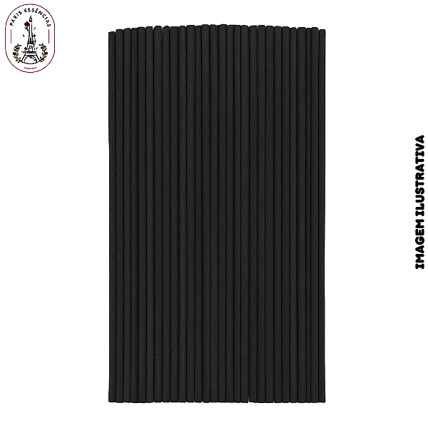 Pacote 50 Vareta de Fibra Preta - 20cm