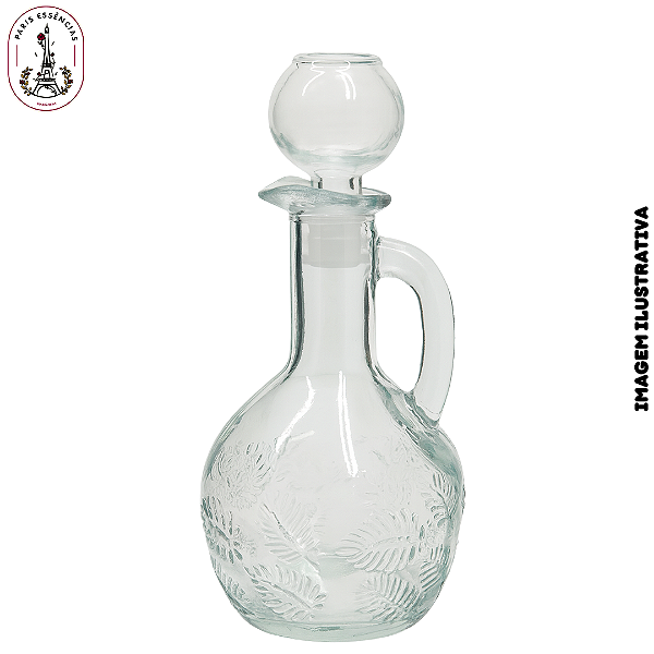 Galheteiro de Vidro 250ml c/Detalhes Folha