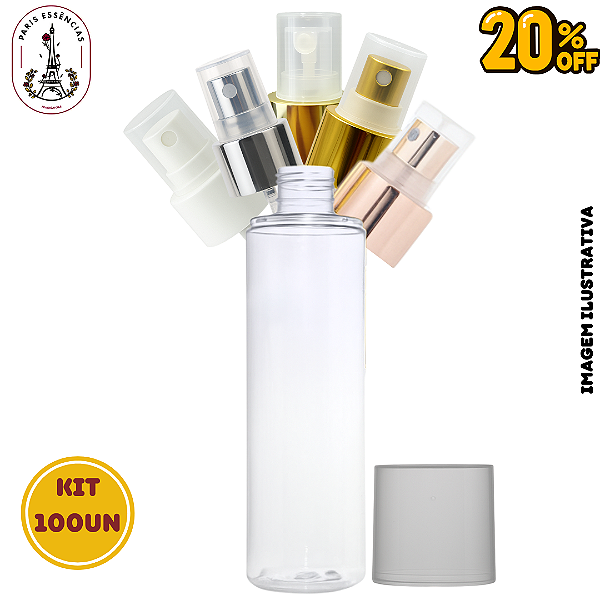 Kit 100 Frascos Body Splash Pet 200ml c/Spray - (KIT)
