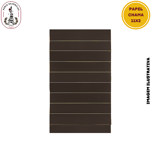Papel Chama p/Fósforo Preto c/10 Peças - 11x2cm