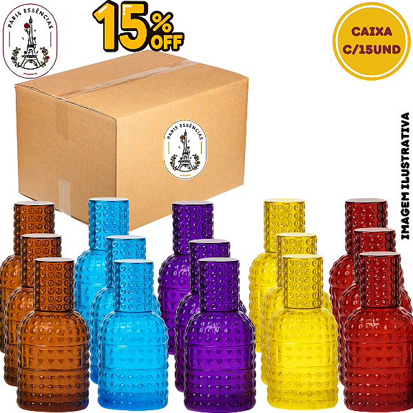 Caixa com 15 Porta-Perfumes Valentin Color – 30ml