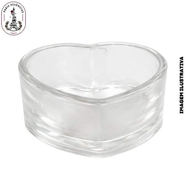 Castiçal de Vidro Formato Coração - 100ml