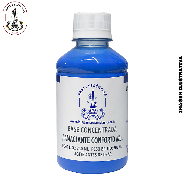 Base Concentrada p/Amaciante Conforto Azul 250ml - Rende 25 Litros