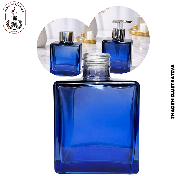 Vidro Cubo 250ml Cinza Azul - Rosca 28/410 (UN)