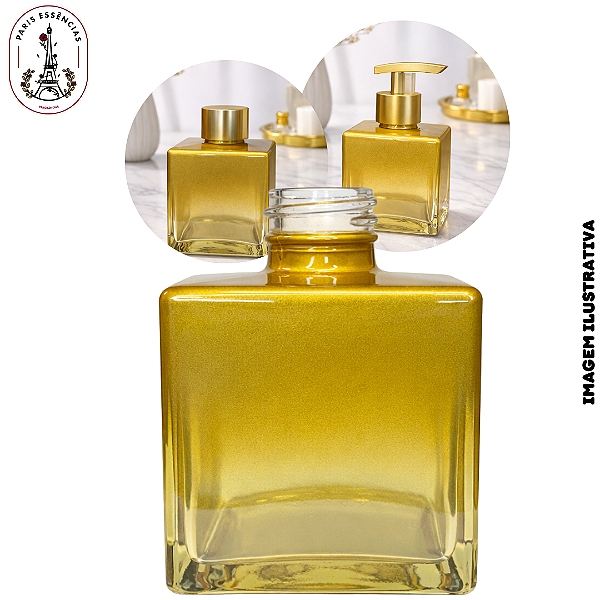 Vidro Cubo 250ml Dourado Dégradé - Rosca 28/410 (UN)