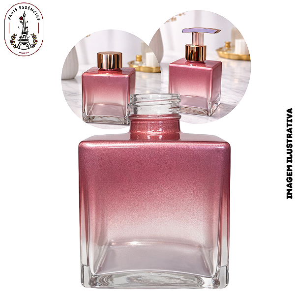Vidro Cubo 250ml Rosé Dégradé - Rosca 28/410 (UN)