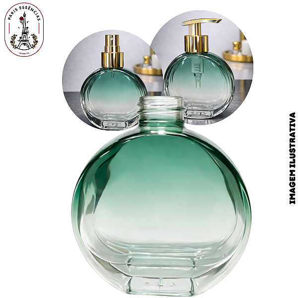 Vidro Circular 200ml Verde Dégradé - Rosca 28/410