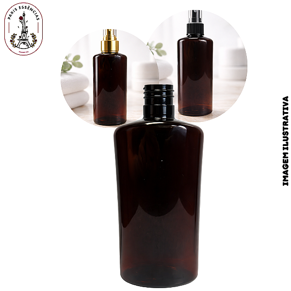 Frasco Pet Âmbar 240ml Oval - Rosca: 24/415