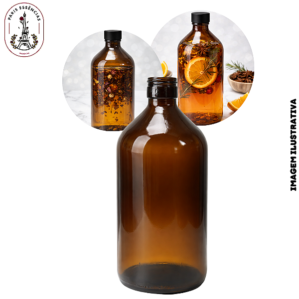 Vidro Âmbar Sem Tampa 1000ml ( 1 LITRO) Rosca 31/410 - (UN)