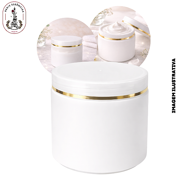 Pote Cilíndrico Leitoso c/Tampa Fio Dourado - 500gr (UN)