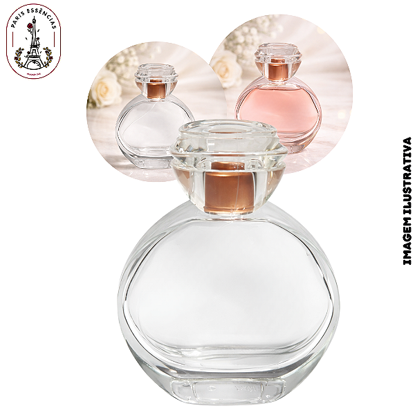 Porta Perfume 55ml - Tampa Cristal e Válvula Bronze Fosca - (UN)