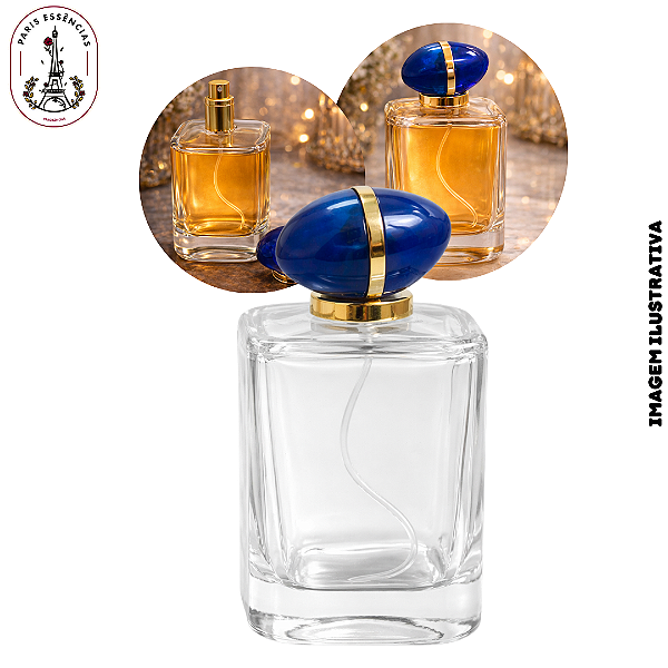 Porta Perfume 100ml My Way Tampa Azul c/Dourado - (UN)