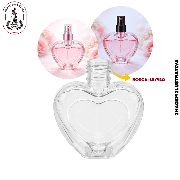 Frasco Pet Coração 50ml - Rosca 18/410 (UN)
