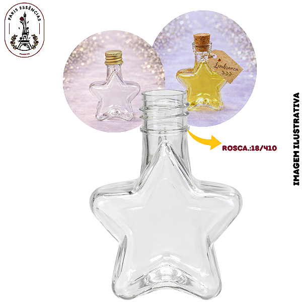 Frasco Pet Estrela 50ml - Rosca 18/410 (UN)