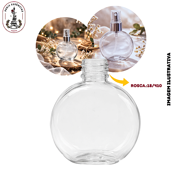 Frasco Pet Flora Cristal 50ml - Rosca 18/410 (UN)