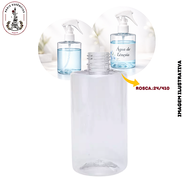 Frasco Pet Cil Reto Baixo Cristal 200ml - Rosca 24/410 (UN)