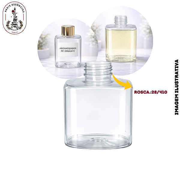 Frasco Pet Cubo Cristal 200ml - Rosca 28/410 (UN)