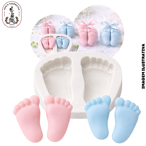 Molde Silicone Par de Pés 2 Cavidades - (UN)