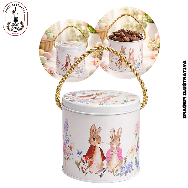 Lata de Metal Páscoa Alta - 11,5x10,5cm (UN)