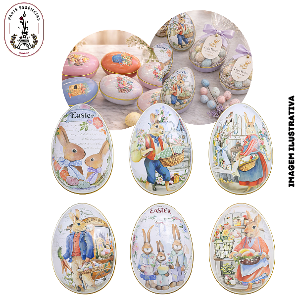 Lata Ovo Páscoa Cores - 11,6x5,7cm (UN)