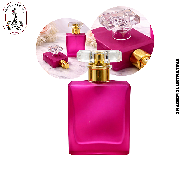 Porta Perfume 30ml Vidro Fosco Pink c/ Tampa T – (UN)