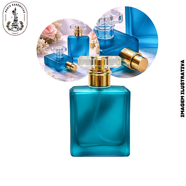 Porta Perfume 30ml Vidro Fosco Azul c/ Tampa T – (UN)
