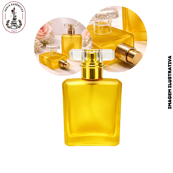 Porta Perfume 30ml Vidro Fosco Amarelo c/ Tampa T – (UN)