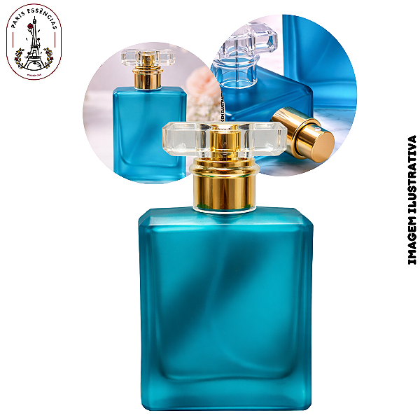 Porta Perfume 50ml Vidro Fosco Azul c/ Tampa T – (UN)