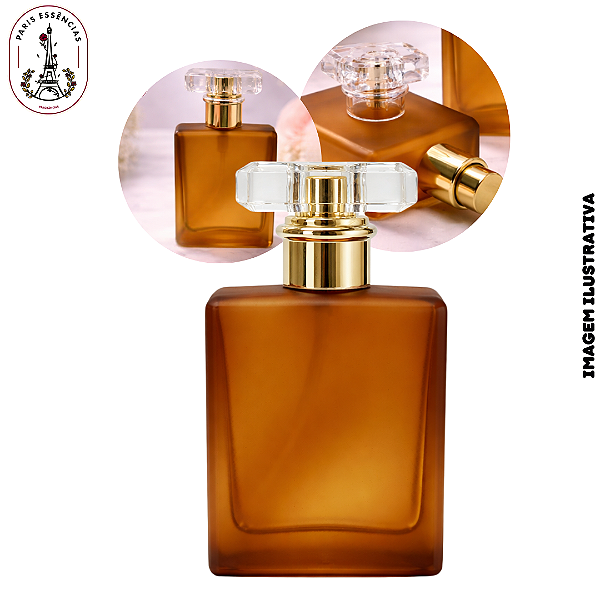 Porta Perfume 50ml Vidro Fosco Âmbar c/ Tampa T – (UN)