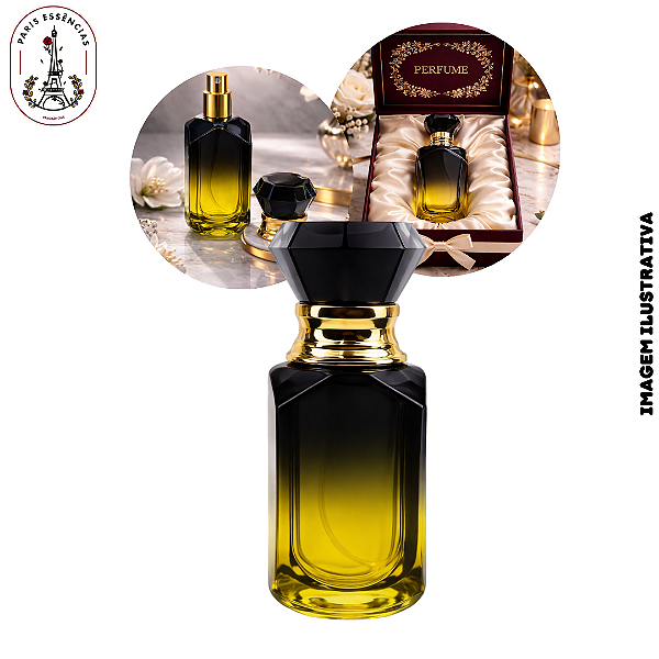 Porta Perfume 30ml Vidro Luxo Preto/Âmbar – (UN)