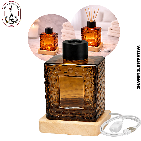 Vidro Difusor Âmbar 200ml com Base Luminosa – (UN)