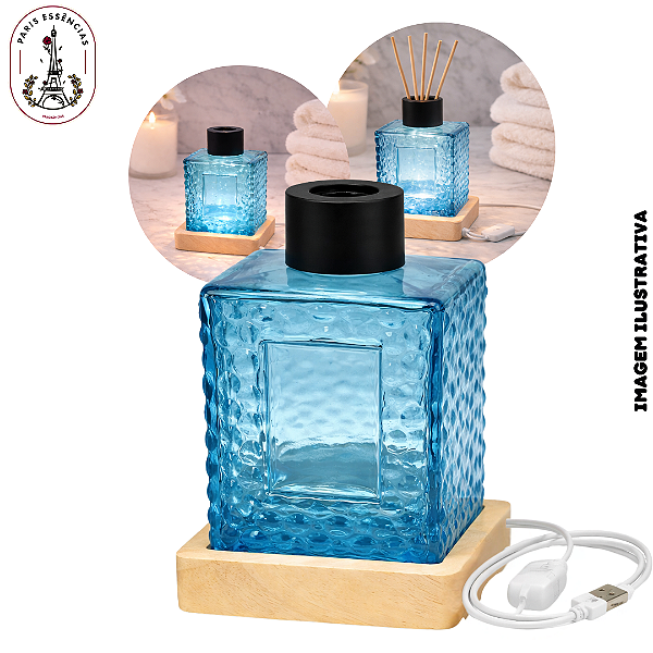 Vidro Difusor Azul 200ml com Base Luminosa – (UN)
