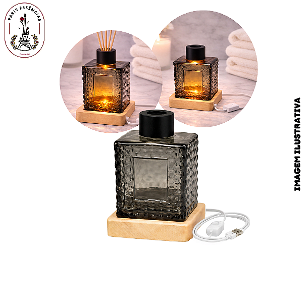 Vidro Difusor Fumê 120ml com Base Luminosa – (UN)