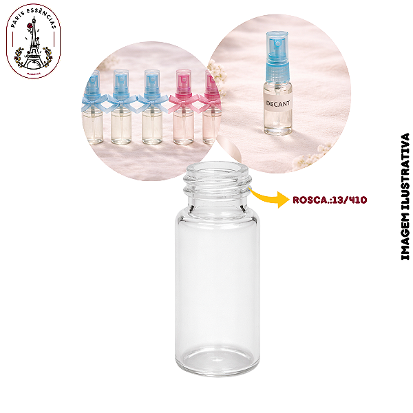 Vidro Flaconete 5ml c/Rosca R.: 13/410 - (UN)