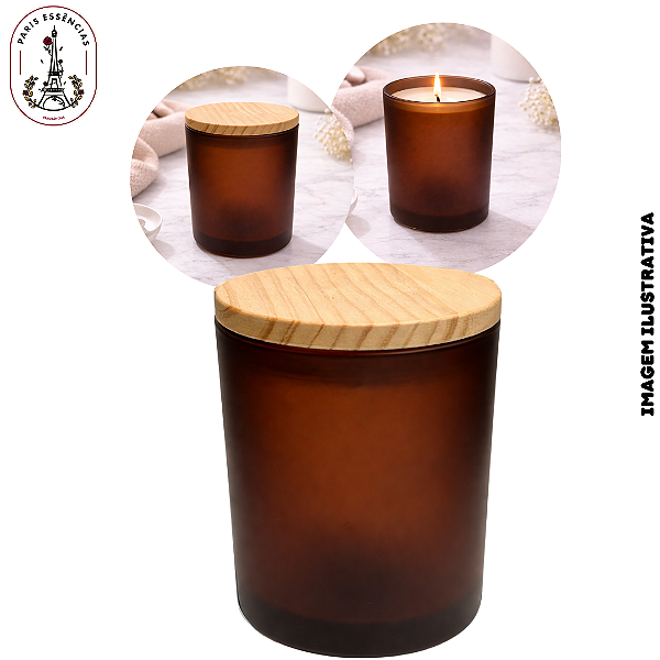 Copo de Vidro Para Vela 200ml Âmbar Fosco - (UN)