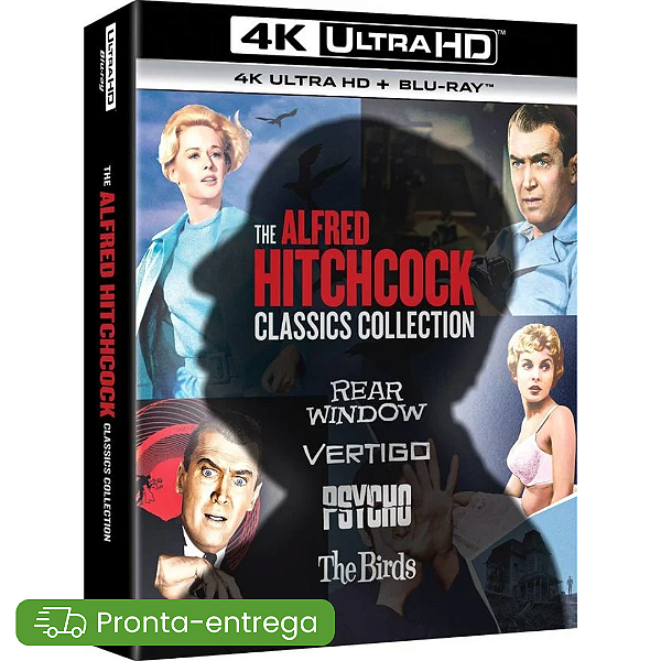 The Alfred Hitchcock Classics Collection - Janela Indiscreta / Um Corpo que Cai / Psicose / Os Pássaros 4K UHD + Blu-ray Dublado Legendado