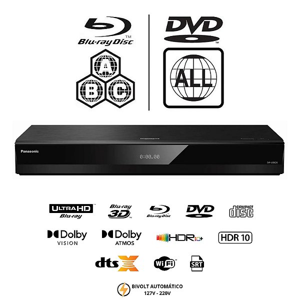 Blu-ray Player Panasonic DP-UB820 4K UHD Nativo Dolby Vision Dolby Atmos HDR10+ Hi-Res Audio [Modificado / Desbloqueado] - Pré-venda