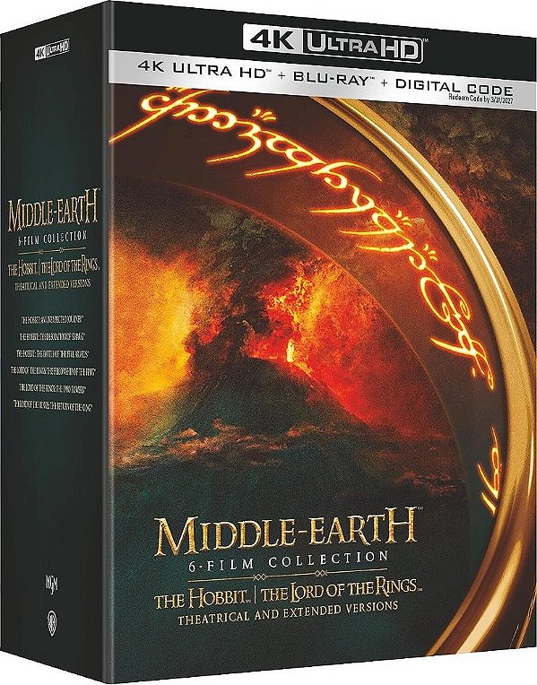 Coleção Terra-Média: O Senhor dos Anéis & O Hobbit (4K UHD + Blu-ray, 2001-2014)