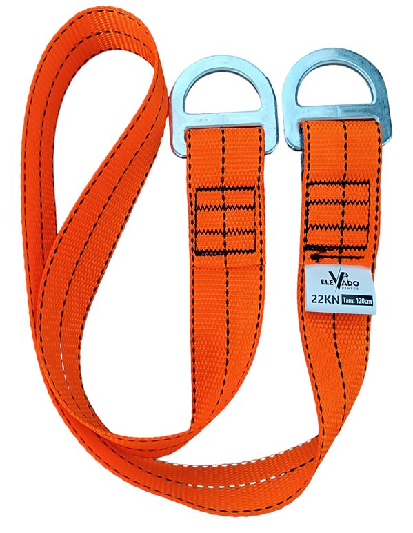 Fita De Ancoragem C/ argolas D em aço, 80 cm comprimento, Resistência 22 Kn