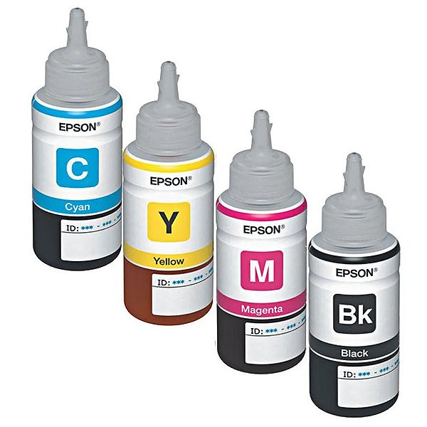 KIT 4 CORES DE TINTAS REFIL COLORIDAS PARA EPSON (100ML/COR)