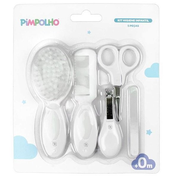 Kit Higiene de Bebê 5 Peças Pimpolho Cor:Branco