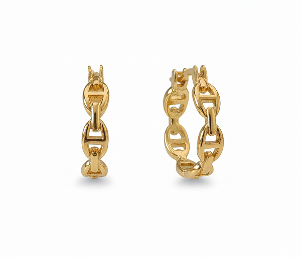 Brinco mini argola aro texturizado vazado (BANHADO A OURO 18K)